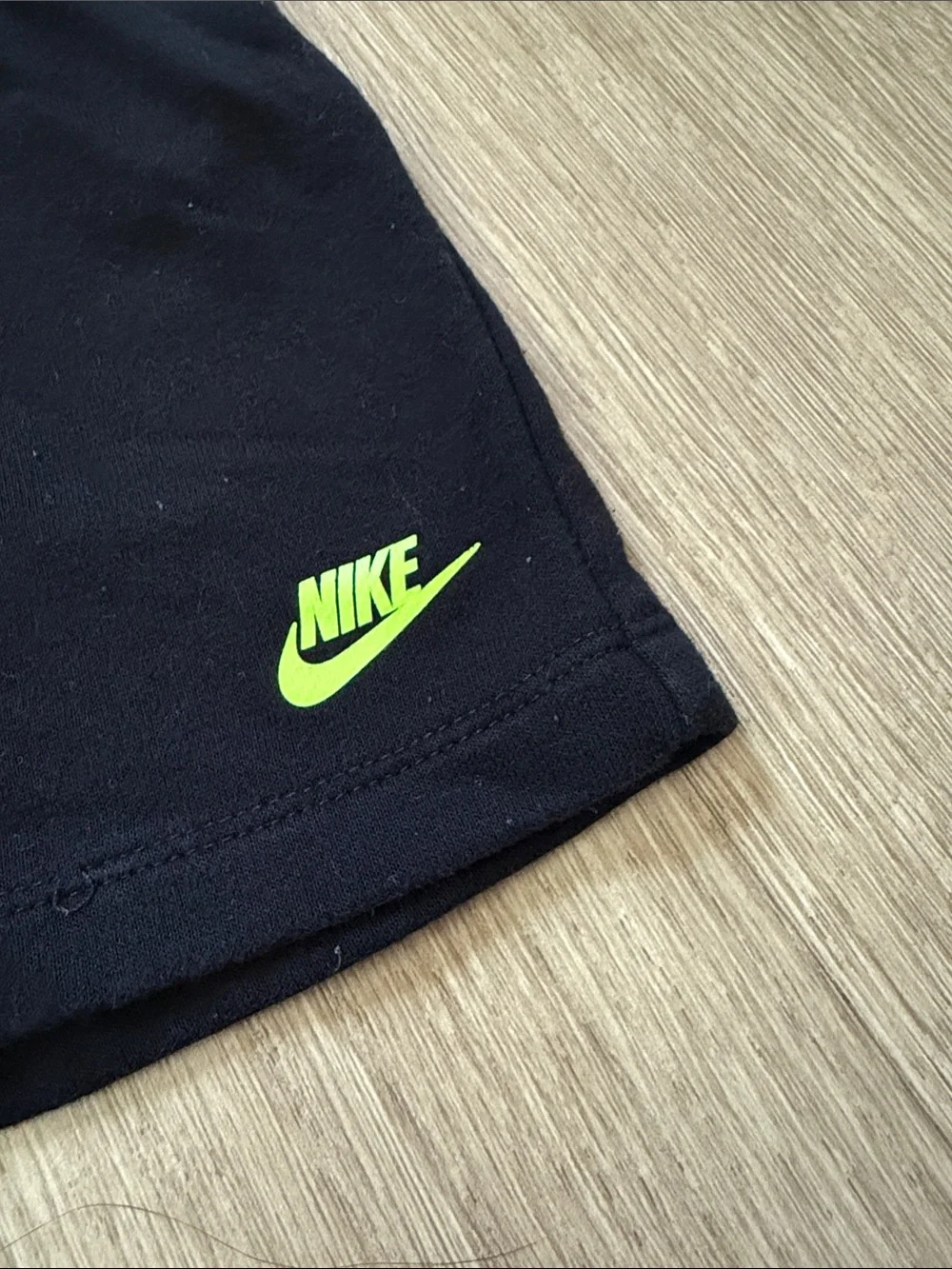 Nike Black Shorts with Neon Green Swoosh Size 18 Months